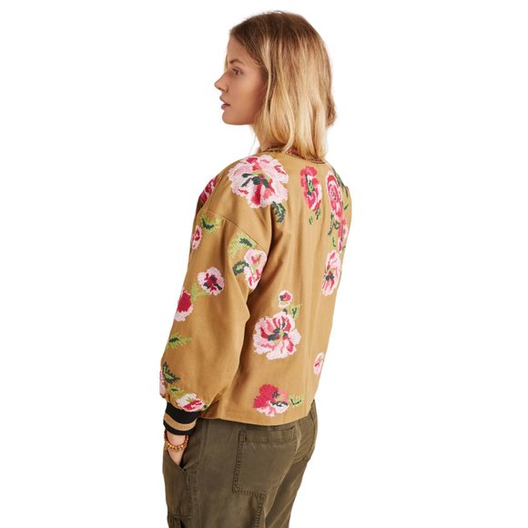 ANTHROPOLOGIE Needlepoint embroidered Bomber Jacket unworn - Picture 11 of 12